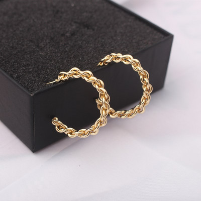 Nagykereskedelmi Pendientes Bijoux C modell kerek szövésű karika fülbevaló nőknek esküvői ékszerek Brincos fülbevalók ajándék party