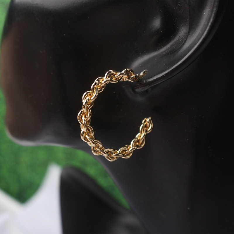 Nagykereskedelmi Pendientes Bijoux C modell kerek szövésű karika fülbevaló nőknek esküvői ékszerek Brincos fülbevalók ajándék party