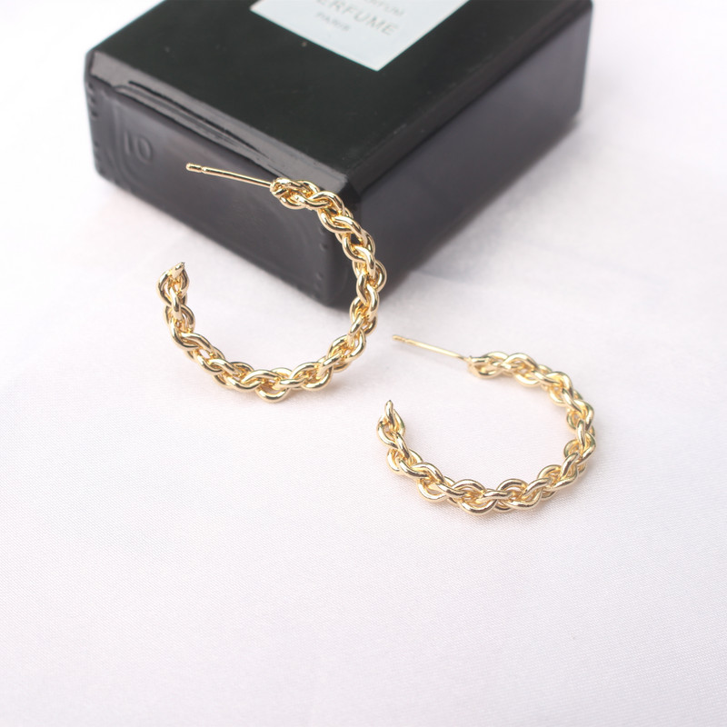 Nagykereskedelmi Pendientes Bijoux C modell kerek szövésű karika fülbevaló nőknek esküvői ékszerek Brincos fülbevalók ajándék party