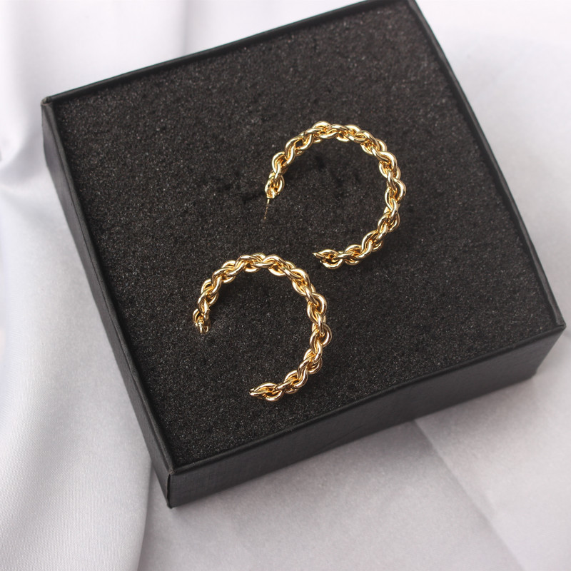 Nagykereskedelmi Pendientes Bijoux C modell kerek szövésű karika fülbevaló nőknek esküvői ékszerek Brincos fülbevalók ajándék party