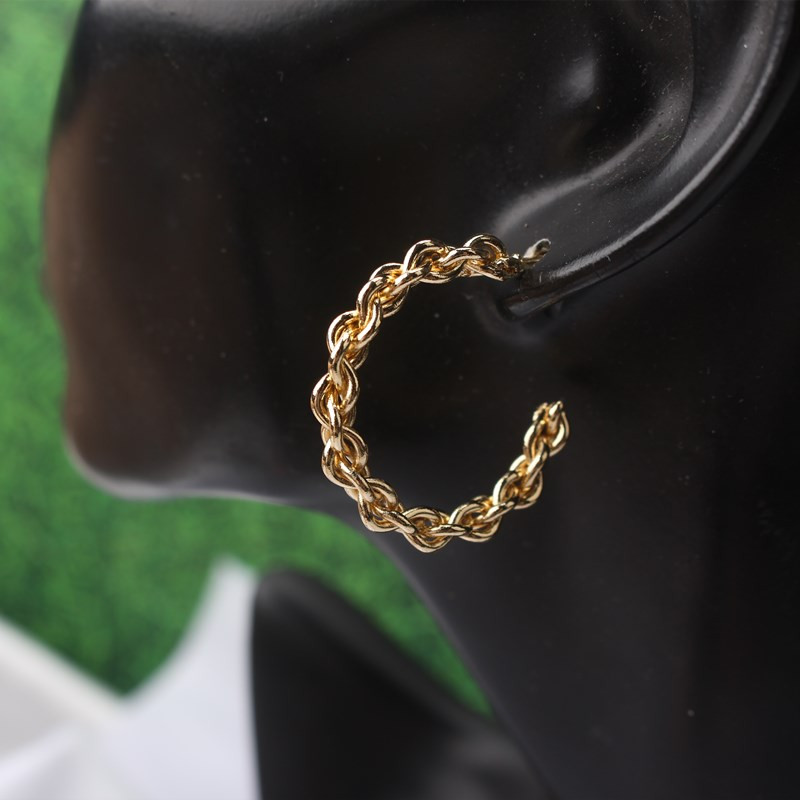 Nagykereskedelmi Pendientes Bijoux C modell kerek szövésű karika fülbevaló nőknek esküvői ékszerek Brincos fülbevalók ajándék party