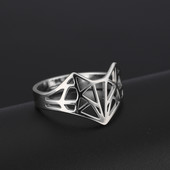 Skyrim Origami Fox Ring Rozsdamentes Acél Alkalmi Átméretezhető Ujj Gyűrűk Ékszerek Esküvői Zenekar évfordulós ajándék nőknek Férfiak