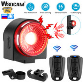WSDCAM 2 u 1 stražnje svjetlo bicikla Alarm za bicikl Daljinski upravljač USB punjenje Protuprovalnik 110db IPX5 Vodootporan Smart Brake Sensing
