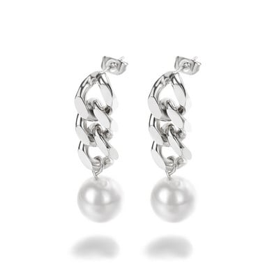 Cercei cu zirconiu cubic austriac de lux, drăguți, pentru femei, pentru nuntă, moda de nuntă, imitație de perle, floare de zăpadă, cadou de bijuterii pentru mireasă