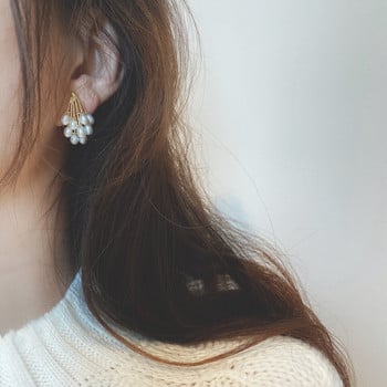 2021 Корея Нова мода Барокови перлени обеци Темперамент Личност Гъвкави висулки Обеци Елегантни бижута за жени