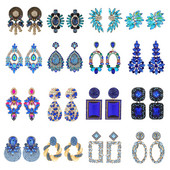 Ztech Blue Series Cercei drăguți de cristal Femei Populare în stil european Bijuterii coreene Cadouri geometrice de Crăciun Comerț cu ridicata Pendientes