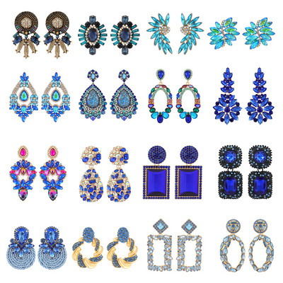 Ztech Blue Series Cute Crystal Náušnice pre ženy Obľúbené európske štýlové kórejské šperky Geometrické vianočné darčeky Veľkoobchod Pendientes
