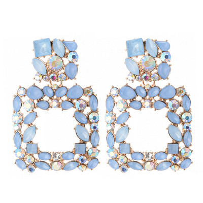Ztech Blue Series Cercei drăguți de cristal Femei Populare în stil european Bijuterii coreene Cadouri geometrice de Crăciun Comerț cu ridicata Pendientes