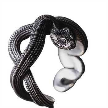 Κυριαρχικό Vintage Ασημένιο Δαχτυλίδι Snake For Man Snake Χειροποίητο Ανδρικό Δαχτυλίδι National Tide Κολιέ Κρεμαστό κόσμημα αξεσουάρ