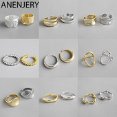 ANENJERY Culoare Argintie Fermecătoare Lanț Neregulat Inele Geometrice Inele Deschise Pentru Femei Bărbați Cadouri de petrecere Accesorii