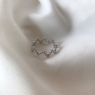 ANENJERY Culoare Argintie Fermecătoare Lanț Neregulat Inele Geometrice Inele Deschise Pentru Femei Bărbați Cadouri de petrecere Accesorii