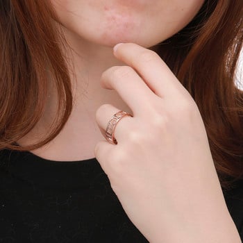 Δαχτυλίδι Skyrim με ρωμαϊκούς αριθμούς από ανοξείδωτο ατσάλι για άντρες Κλασικό ροζ χρυσό χρώμα Casual Δαχτυλίδι για ζευγάρια Δώρο επετείου κοσμήματος
