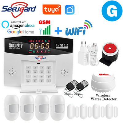 Sistem de alarmă WiFi GSM Tuya, 433 MHz, fără fir, pentru casă inteligentă, alarmă de securitate antiefracție, controlul aplicației gazdă, compatibil Alexa Google