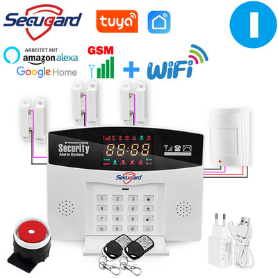 Sistem de alarmă WiFi GSM Tuya, 433 MHz, fără fir, pentru casă inteligentă, alarmă de securitate antiefracție, controlul aplicației gazdă, compatibil Alexa Google