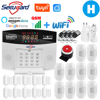 Sistem de alarmă WiFi GSM Tuya, 433 MHz, fără fir, pentru casă inteligentă, alarmă de securitate antiefracție, controlul aplicației gazdă, compatibil Alexa Google