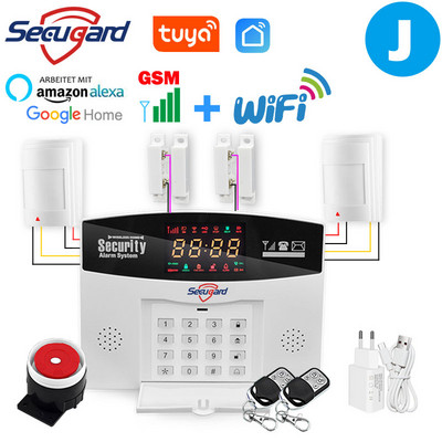 Sistem de alarmă WiFi GSM Tuya, 433 MHz, fără fir, pentru casă inteligentă, alarmă de securitate antiefracție, controlul aplicației gazdă, compatibil Alexa Google