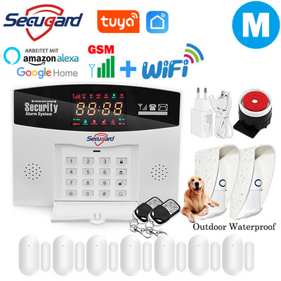 Sistem de alarmă WiFi GSM Tuya, 433 MHz, fără fir, pentru casă inteligentă, alarmă de securitate antiefracție, controlul aplicației gazdă, compatibil Alexa Google