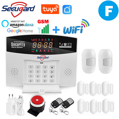 Sistem de alarmă WiFi GSM Tuya, 433 MHz, fără fir, pentru casă inteligentă, alarmă de securitate antiefracție, controlul aplicației gazdă, compatibil Alexa Google
