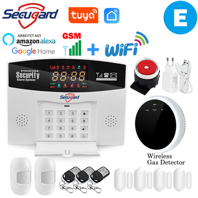 Sistem de alarmă WiFi GSM Tuya, 433 MHz, fără fir, pentru casă inteligentă, alarmă de securitate antiefracție, controlul aplicației gazdă, compatibil Alexa Google