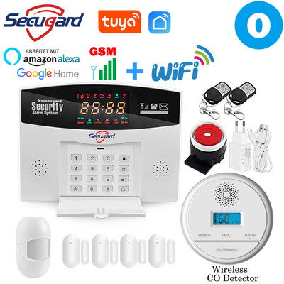 Sistem de alarmă WiFi GSM Tuya, 433 MHz, fără fir, pentru casă inteligentă, alarmă de securitate antiefracție, controlul aplicației gazdă, compatibil Alexa Google
