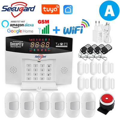 Sistem de alarmă WiFi GSM Tuya, 433 MHz, fără fir, pentru casă inteligentă, alarmă de securitate antiefracție, controlul aplicației gazdă, compatibil Alexa Google