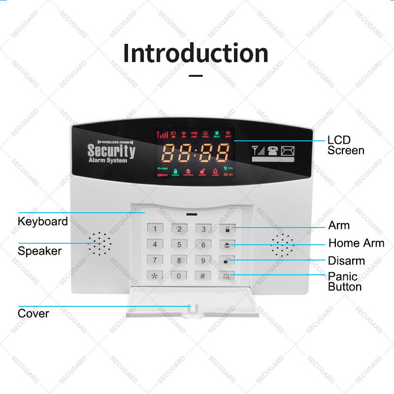 Sistem de alarmă WiFi GSM Tuya, 433 MHz, fără fir, pentru casă inteligentă, alarmă de securitate antiefracție, controlul aplicației gazdă, compatibil Alexa Google