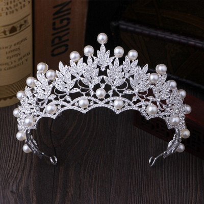 Mireasa Crystal Pearl Seturi de bijuterii de costume Nou Design Strass Colier Colier Cercei Tiara Mireasa Femei Set Bijuterii Nunta