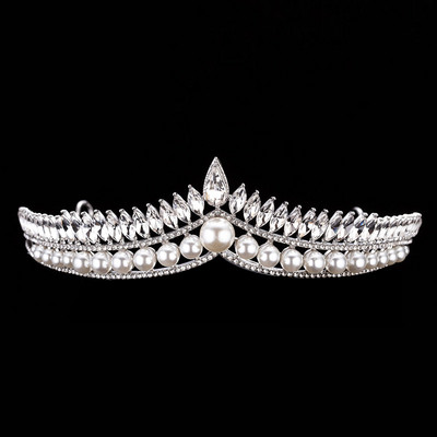 Mireasa Crystal Pearl Seturi de bijuterii de costume Nou Design Strass Colier Colier Cercei Tiara Mireasa Femei Set Bijuterii Nunta