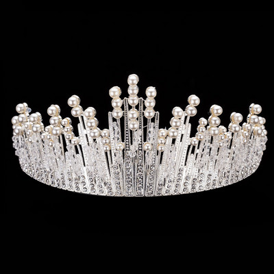 Mireasa Crystal Pearl Seturi de bijuterii de costume Nou Design Strass Colier Colier Cercei Tiara Mireasa Femei Set Bijuterii Nunta