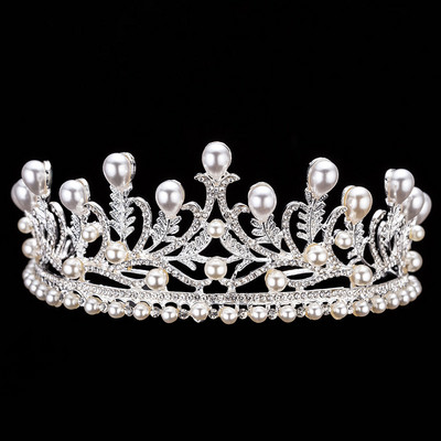 Mireasa Crystal Pearl Seturi de bijuterii de costume Nou Design Strass Colier Colier Cercei Tiara Mireasa Femei Set Bijuterii Nunta