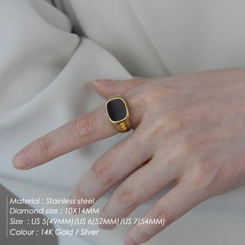 e-Manco Винтидж масивни квадратни пръстени с черупки за жени Бяло злато в цвят Дамски голям пръстен Парти Бижута Аксесоари Подарък Outlet