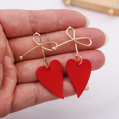 Divatos arany színű szív geometrikus csepp fülbevaló nőknek Brincos vintage piros zöld sárga fülbevaló szabálytalan koreai ékszerek