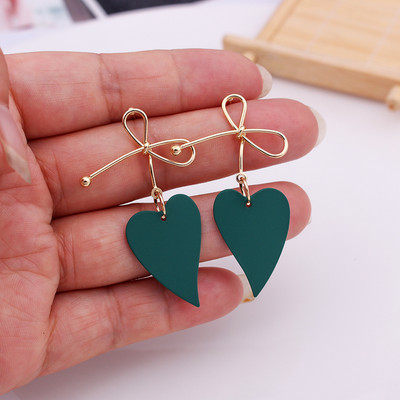Divatos arany színű szív geometrikus csepp fülbevaló nőknek Brincos vintage piros zöld sárga fülbevaló szabálytalan koreai ékszerek