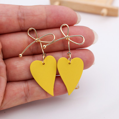 Divatos arany színű szív geometrikus csepp fülbevaló nőknek Brincos vintage piros zöld sárga fülbevaló szabálytalan koreai ékszerek