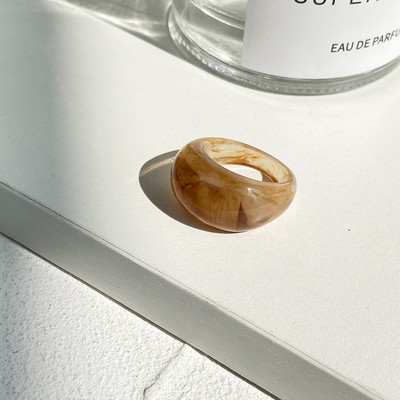 Ins Geometrijski prsten od prozirne smole za žene, djevojke, šareni akrilni okrugli prsten za prste, trendi dodaci za nakit, novo 2022.