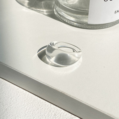 Ins Geometrijski prsten od prozirne smole za žene, djevojke, šareni akrilni okrugli prsten za prste, trendi dodaci za nakit, novo 2022.