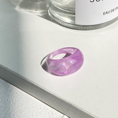 Ins Geometrijski prsten od prozirne smole za žene, djevojke, šareni akrilni okrugli prsten za prste, trendi dodaci za nakit, novo 2022.