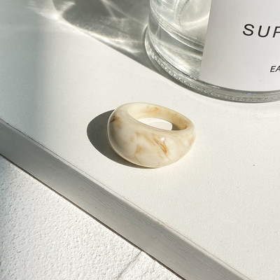 Ins Geometrijski prsten od prozirne smole za žene, djevojke, šareni akrilni okrugli prsten za prste, trendi dodaci za nakit, novo 2022.