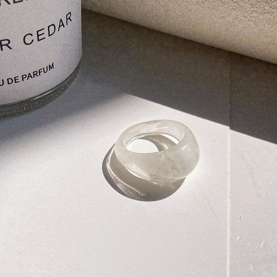 Ins Geometrijski prsten od prozirne smole za žene, djevojke, šareni akrilni okrugli prsten za prste, trendi dodaci za nakit, novo 2022.