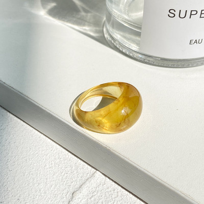 Ins Geometrijski prsten od prozirne smole za žene, djevojke, šareni akrilni okrugli prsten za prste, trendi dodaci za nakit, novo 2022.