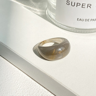 Ins Geometrijski prsten od prozirne smole za žene, djevojke, šareni akrilni okrugli prsten za prste, trendi dodaci za nakit, novo 2022.