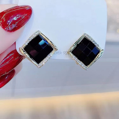 Új divatos, geometrikus strasszos fülbevaló, divatos csepp mázas divat, friss királynő, modern női fülbevaló koreai ékszer 2023