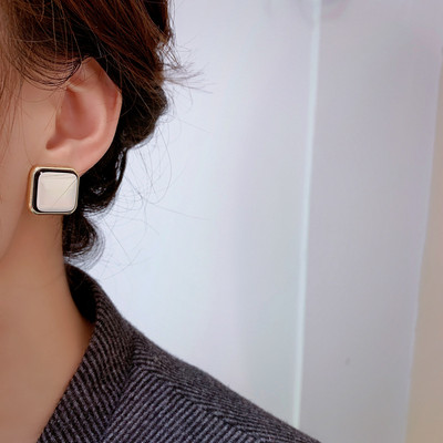 Új divatos, geometrikus strasszos fülbevaló, divatos csepp mázas divat, friss királynő, modern női fülbevaló koreai ékszer 2023