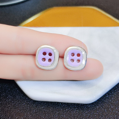 Új divatos, geometrikus strasszos fülbevaló, divatos csepp mázas divat, friss királynő, modern női fülbevaló koreai ékszer 2023