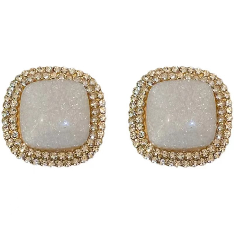 Új divatos, geometrikus strasszos fülbevaló, divatos csepp mázas divat, friss királynő, modern női fülbevaló koreai ékszer 2023