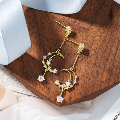 Zeojrlly divatos női lógó fülbevalók új csillagos fülbevalók hosszú medál divat koreai elegáns egyszerű ékszerek lányoknak