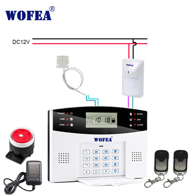 Wofea IOS Android APP Control Wireless Home Security Σύστημα συναγερμού GSM αμφίδρομη ενδοεπικοινωνία Ειδοποίηση SMS για τροφοδοσία