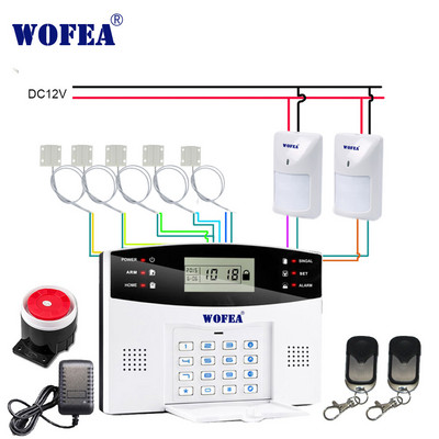 Wofea IOS Android APP Control Wireless Home Security Σύστημα συναγερμού GSM αμφίδρομη ενδοεπικοινωνία Ειδοποίηση SMS για τροφοδοσία