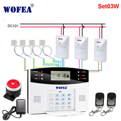 Wofea IOS Android APP Control Wireless Home Security Σύστημα συναγερμού GSM αμφίδρομη ενδοεπικοινωνία Ειδοποίηση SMS για τροφοδοσία