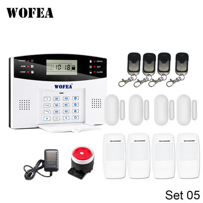 Wofea IOS Android APP Control Wireless Home Security Σύστημα συναγερμού GSM αμφίδρομη ενδοεπικοινωνία Ειδοποίηση SMS για τροφοδοσία